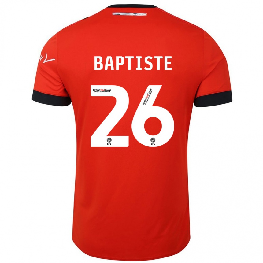 Kids Football Shandon Baptiste #26 Orange Black Home Jersey 2024/25 T-Shirt Nz