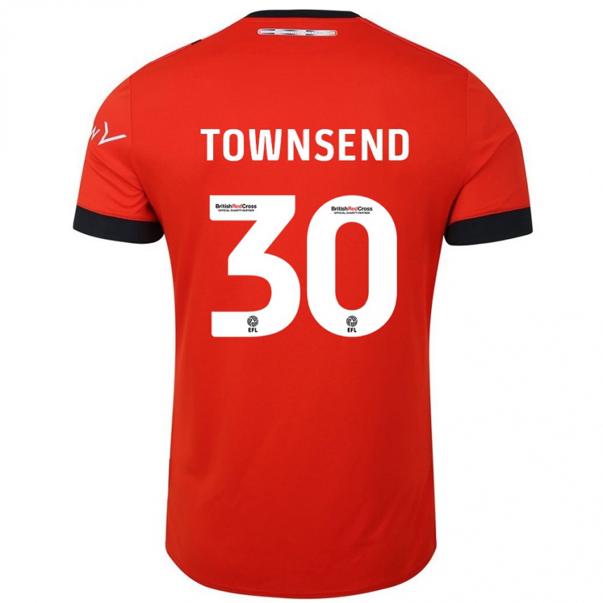 Kids Football Andros Townsend #30 Orange Black Home Jersey 2024/25 T-Shirt Nz