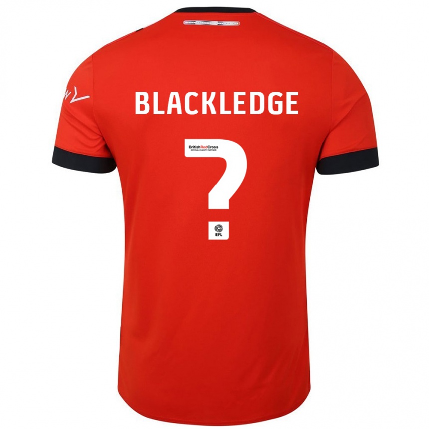 Kids Football Henry Blackledge #0 Orange Black Home Jersey 2024/25 T-Shirt Nz