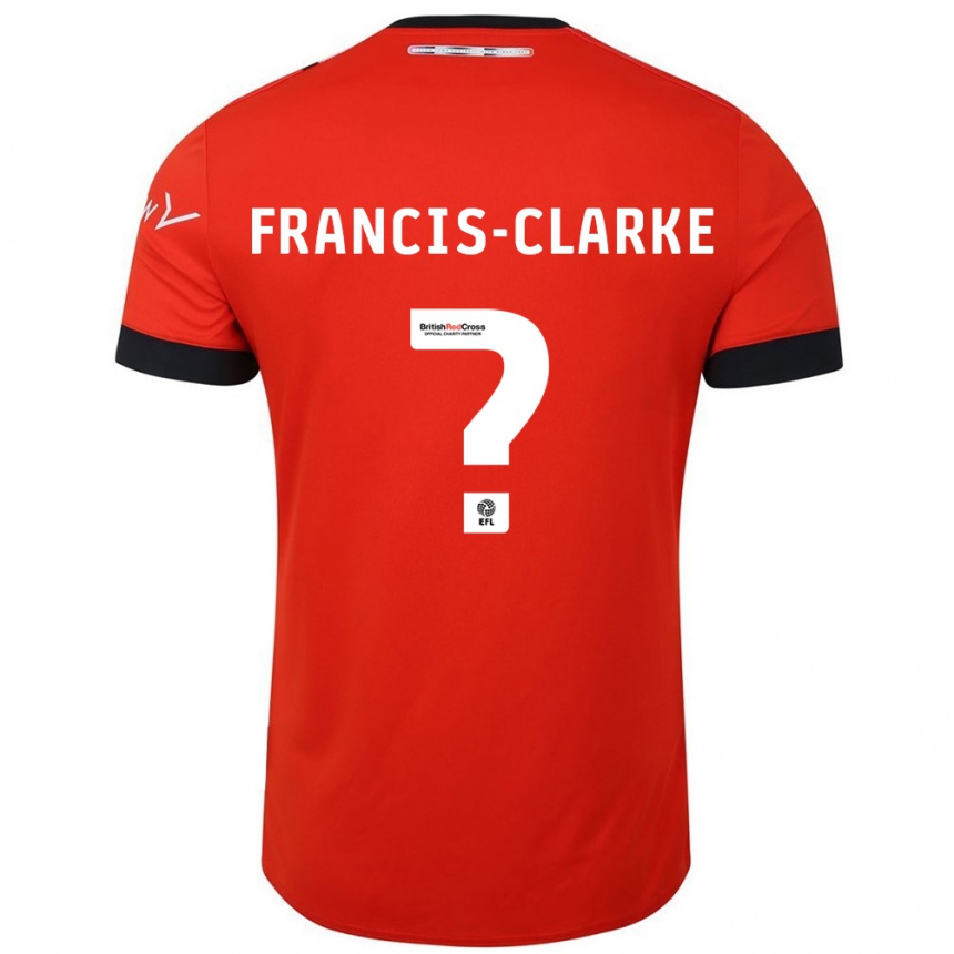 Kids Football Aidan Francis-Clarke #0 Orange Black Home Jersey 2024/25 T-Shirt Nz