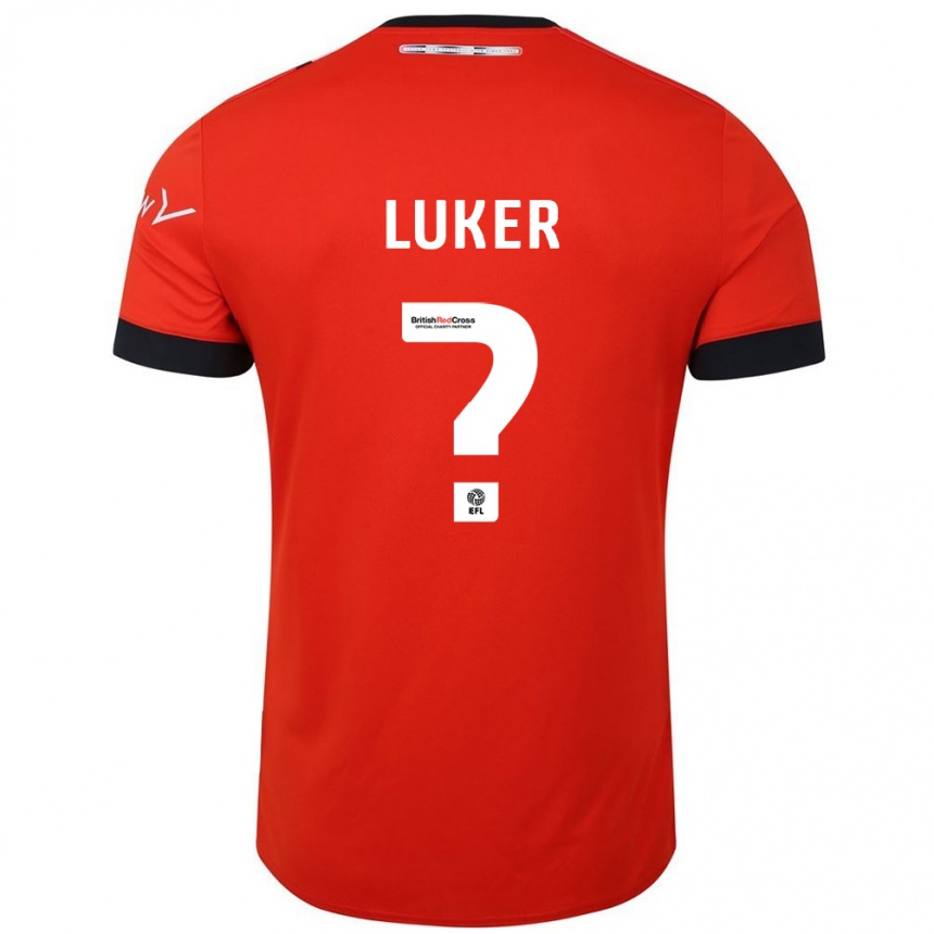 Kids Football Jayden Luker #0 Orange Black Home Jersey 2024/25 T-Shirt Nz