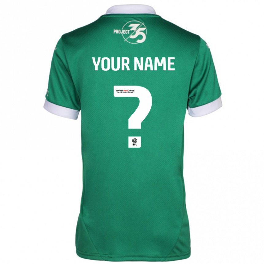 Kids Football Your Name #0 Green White Home Jersey 2024/25 T-Shirt Nz