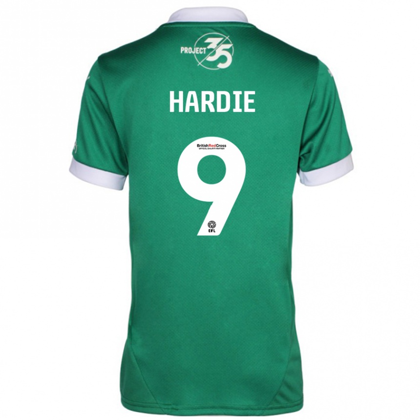 Kids Football Ryan Hardie #9 Green White Home Jersey 2024/25 T-Shirt Nz