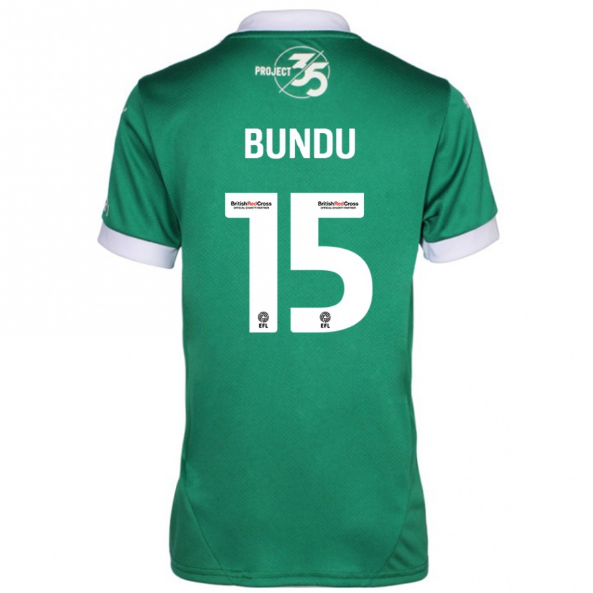 Kids Football Mustapha Bundu #15 Green White Home Jersey 2024/25 T-Shirt Nz