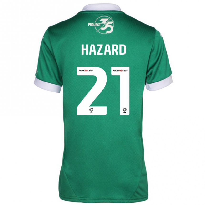 Kids Football Conor Hazard #21 Green White Home Jersey 2024/25 T-Shirt Nz