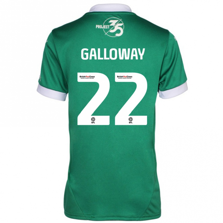 Kids Football Brendan Galloway #22 Green White Home Jersey 2024/25 T-Shirt Nz