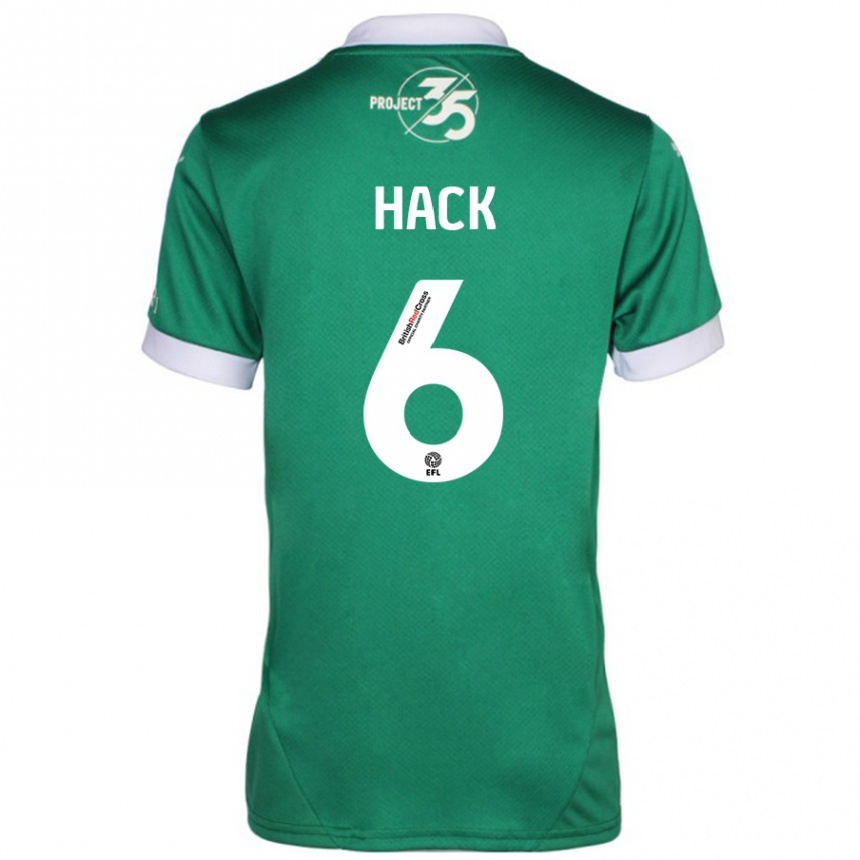 Kids Football Lucy Hack #6 Green White Home Jersey 2024/25 T-Shirt Nz