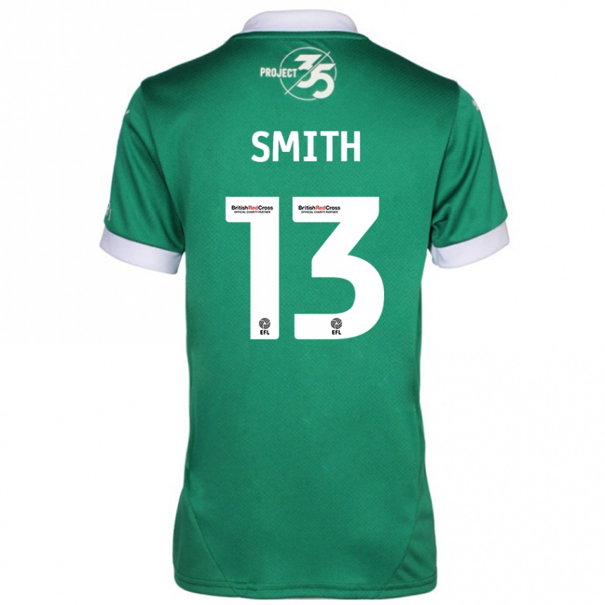 Kids Football Grace Smith #13 Green White Home Jersey 2024/25 T-Shirt Nz