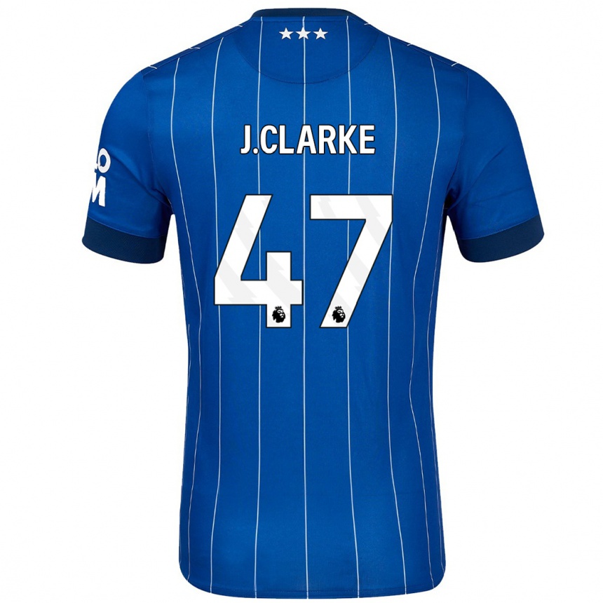 Kids Football Jack Clarke #47 Navy Blue Home Jersey 2024/25 T-Shirt Nz