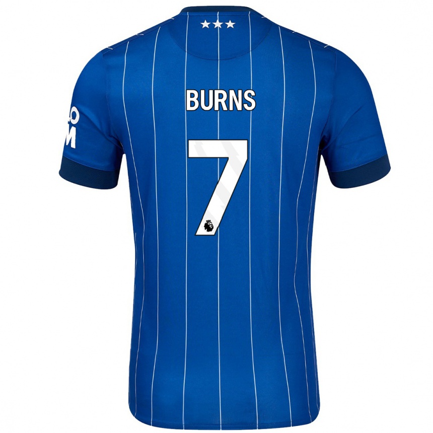 Kids Football Wes Burns #7 Navy Blue Home Jersey 2024/25 T-Shirt Nz