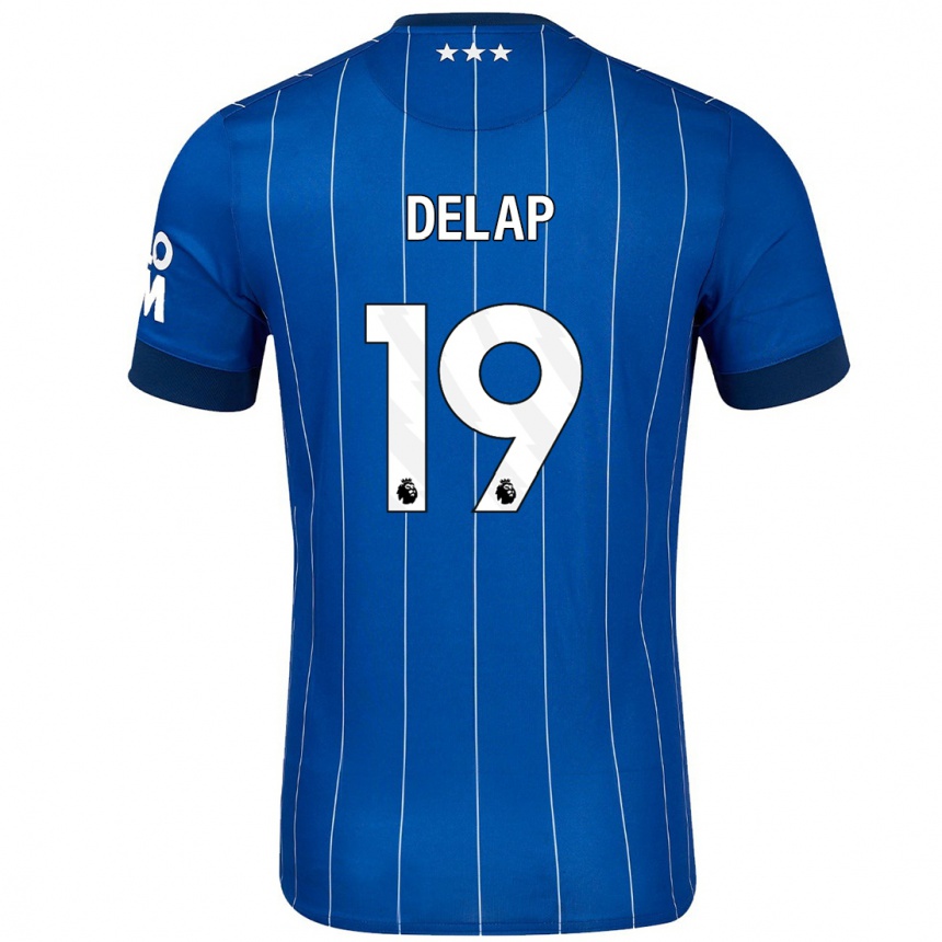 Kids Football Liam Delap #19 Navy Blue Home Jersey 2024/25 T-Shirt Nz