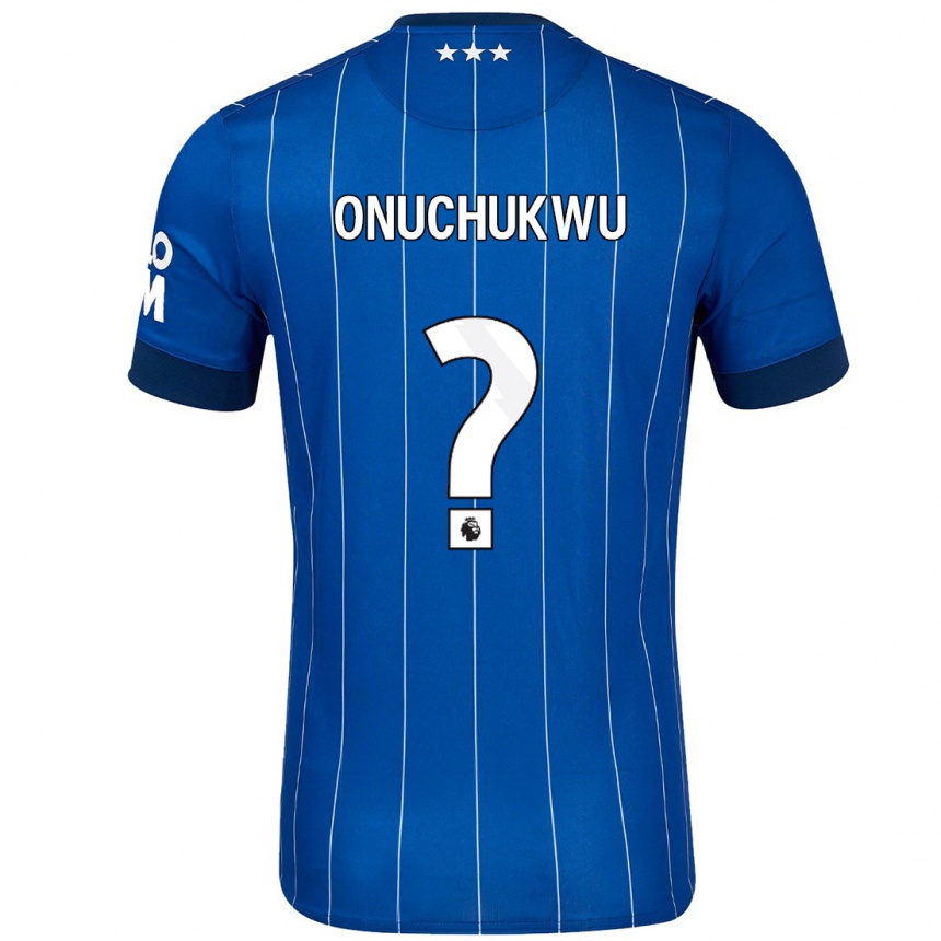 Kids Football Abube Onuchukwu #0 Navy Blue Home Jersey 2024/25 T-Shirt Nz