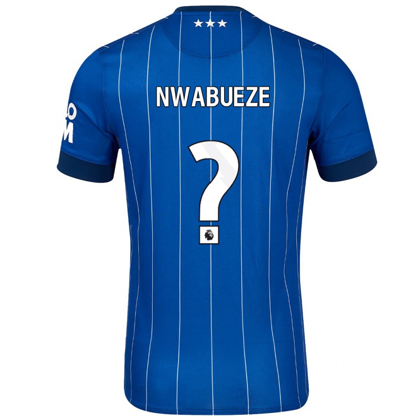 Kids Football Jesse Nwabueze #0 Navy Blue Home Jersey 2024/25 T-Shirt Nz