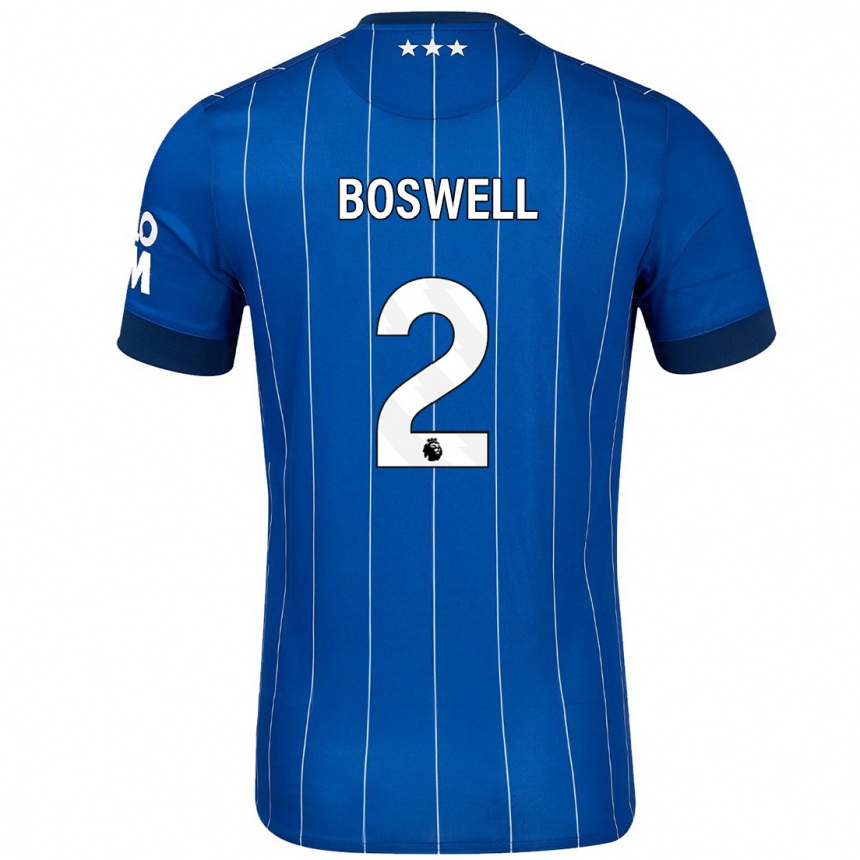 Kids Football Maria Boswell #2 Navy Blue Home Jersey 2024/25 T-Shirt Nz