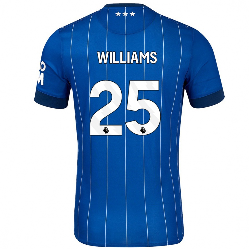 Kids Football Erin Williams #25 Navy Blue Home Jersey 2024/25 T-Shirt Nz