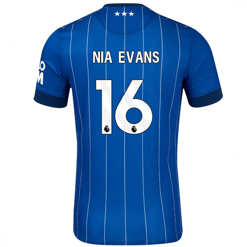 Kids Football Nia Evans #16 Navy Blue Home Jersey 2024/25 T-Shirt Nz