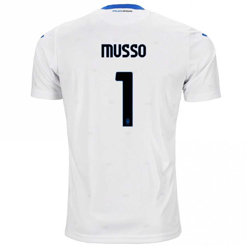 Kids Football Juan Musso #1 White Away Jersey 2024/25 T-Shirt Nz