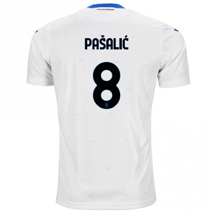 Kids Football Mario Pasalic #8 White Away Jersey 2024/25 T-Shirt Nz