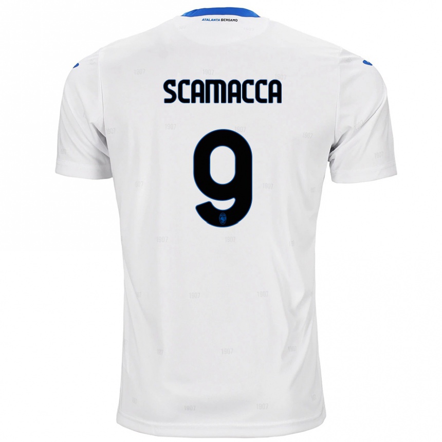 Kids Football Gianluca Scamacca #9 White Away Jersey 2024/25 T-Shirt Nz