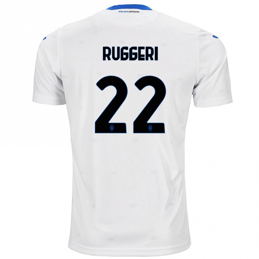 Kids Football Matteo Ruggeri #22 White Away Jersey 2024/25 T-Shirt Nz