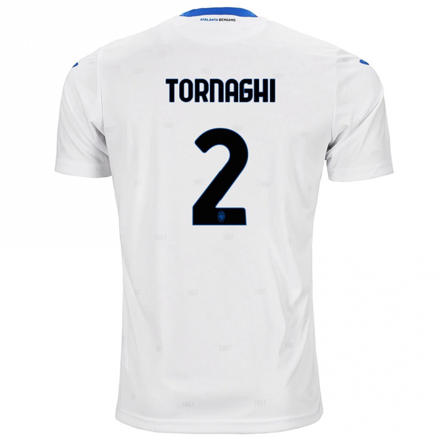 Kids Football Pietro Tornaghi #2 White Away Jersey 2024/25 T-Shirt Nz