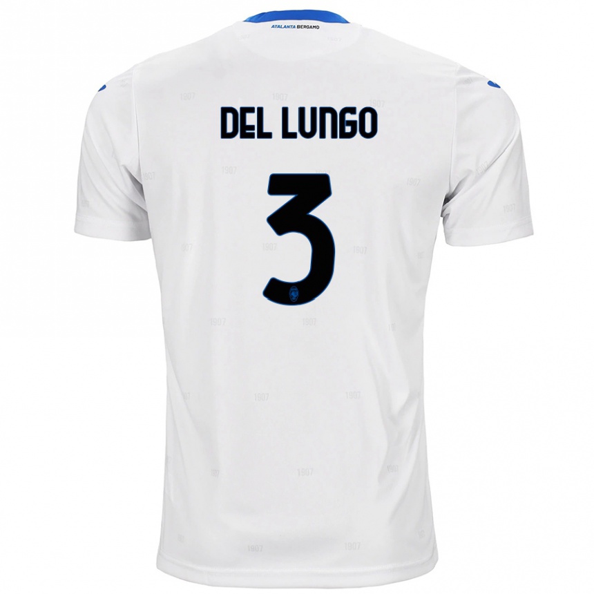 Kids Football Tommaso Del Lungo #3 White Away Jersey 2024/25 T-Shirt Nz