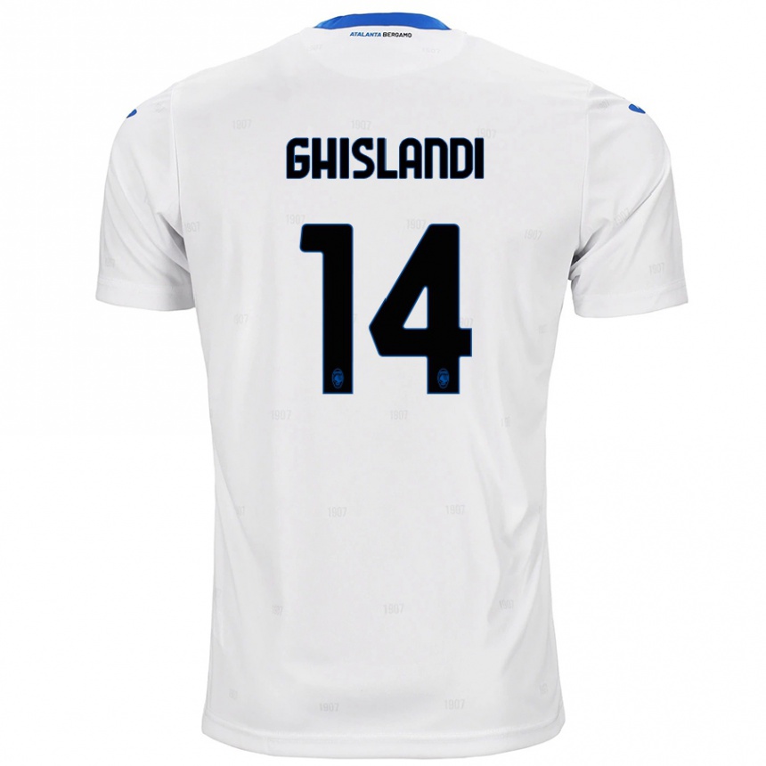 Kids Football Davide Ghislandi #14 White Away Jersey 2024/25 T-Shirt Nz