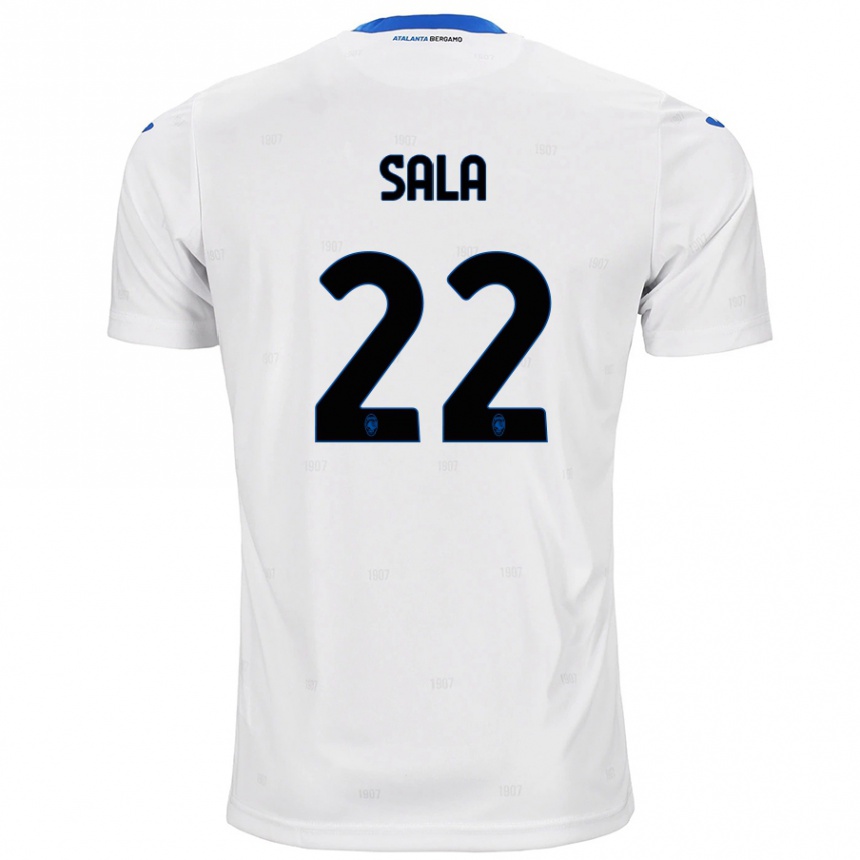 Kids Football Lorenzo Sala #22 White Away Jersey 2024/25 T-Shirt Nz