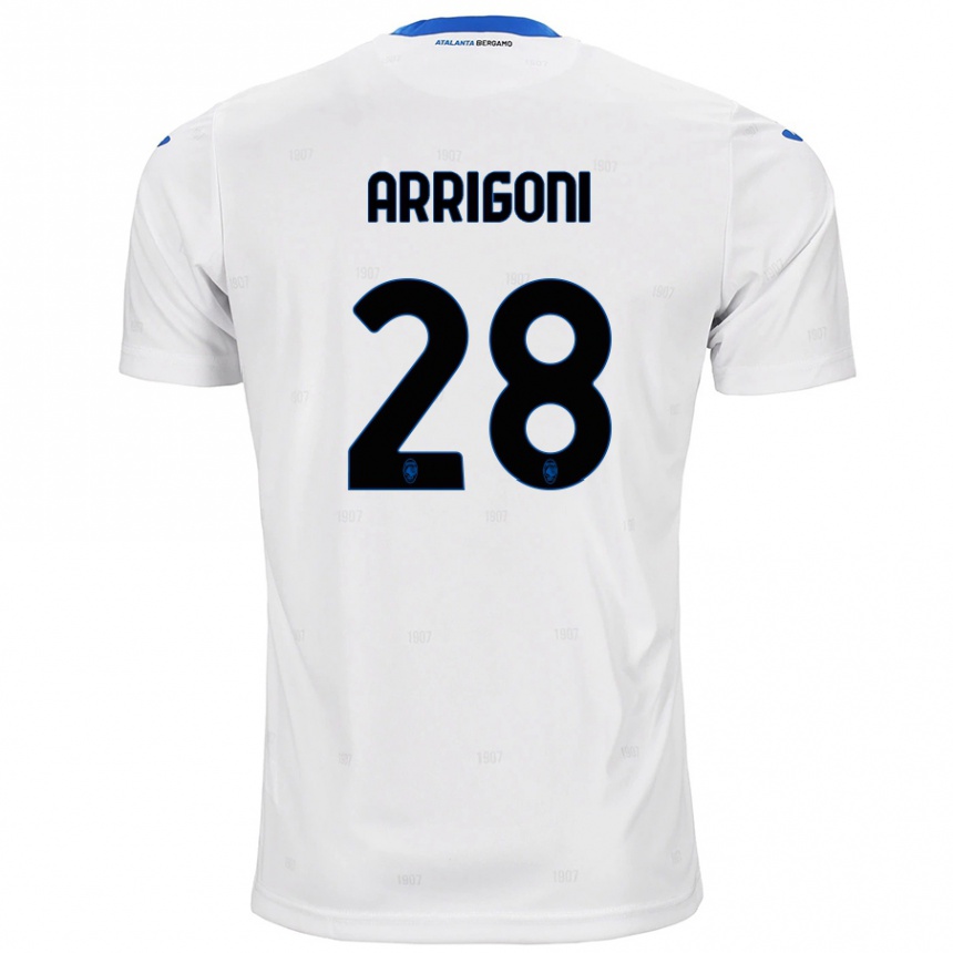 Kids Football Mattia Arrigoni #28 White Away Jersey 2024/25 T-Shirt Nz