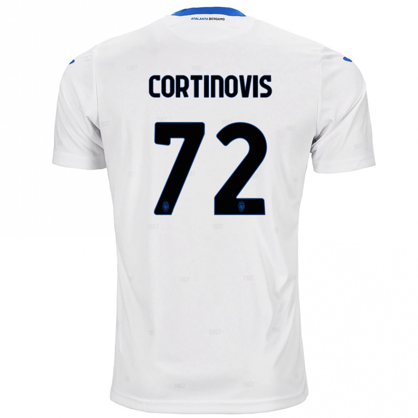 Kids Football Alessandro Cortinovis #72 White Away Jersey 2024/25 T-Shirt Nz