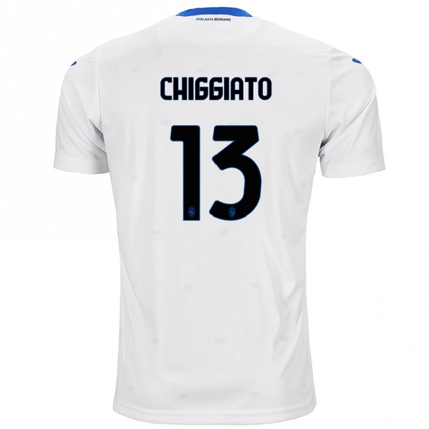 Kids Football Gabriele Chiggiato #13 White Away Jersey 2024/25 T-Shirt Nz