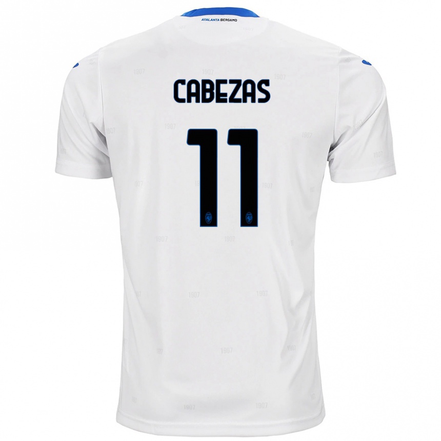 Kids Football Bryan Cabezas #11 White Away Jersey 2024/25 T-Shirt Nz