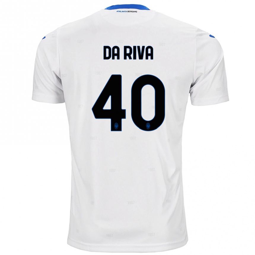 Kids Football Jacopo Da Riva #40 White Away Jersey 2024/25 T-Shirt Nz