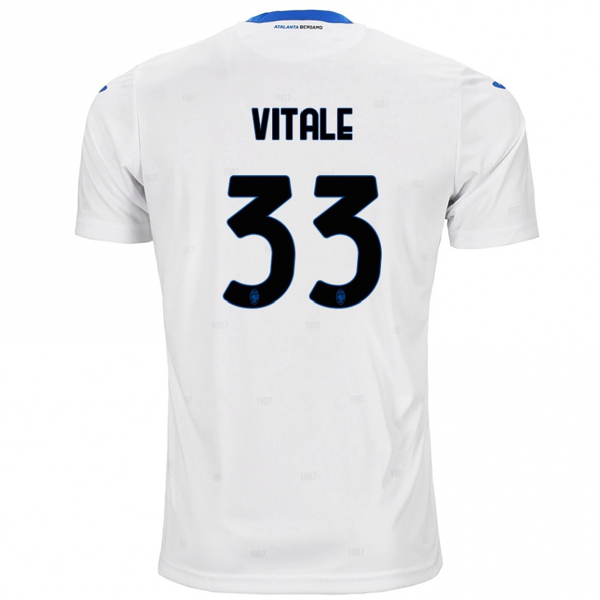 Kids Football Francesca Vitale #33 White Away Jersey 2024/25 T-Shirt Nz