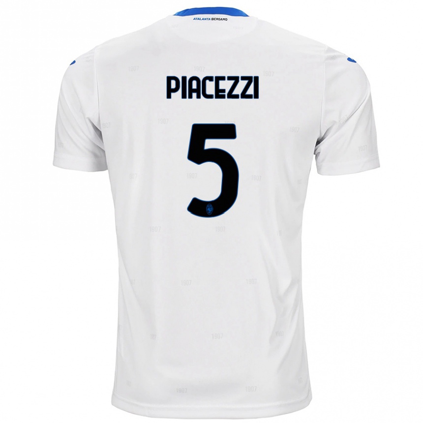 Kids Football Eleonora Piacezzi #5 White Away Jersey 2024/25 T-Shirt Nz