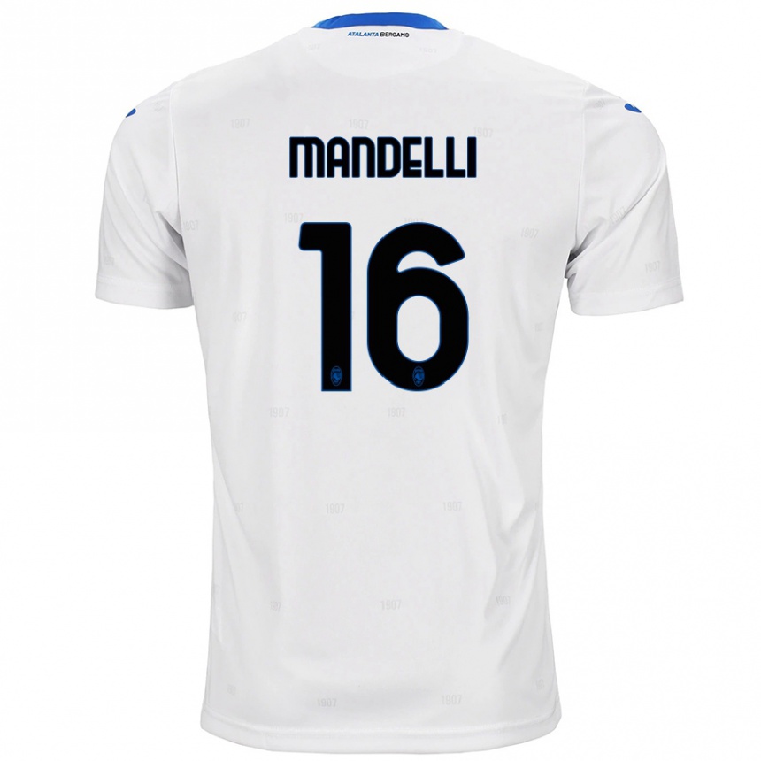 Kids Football Giulia Mandelli #16 White Away Jersey 2024/25 T-Shirt Nz