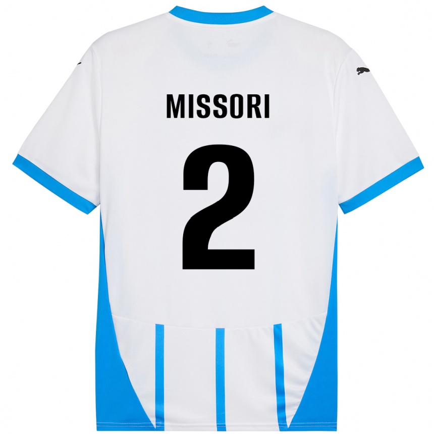 Kids Football Filippo Missori #2 White Blue Away Jersey 2024/25 T-Shirt Nz