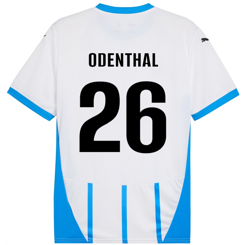 Kids Football Cas Odenthal #26 White Blue Away Jersey 2024/25 T-Shirt Nz