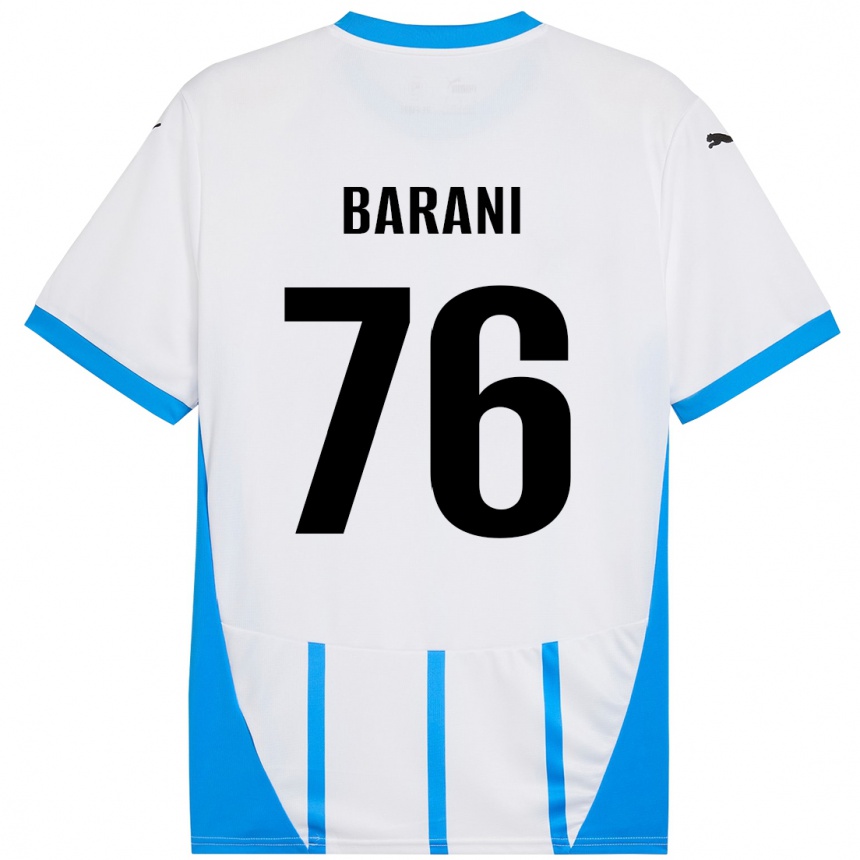 Kids Football Luca Barani #76 White Blue Away Jersey 2024/25 T-Shirt Nz