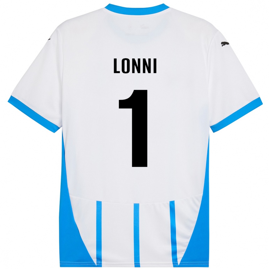 Kids Football Lia Lonni #1 White Blue Away Jersey 2024/25 T-Shirt Nz