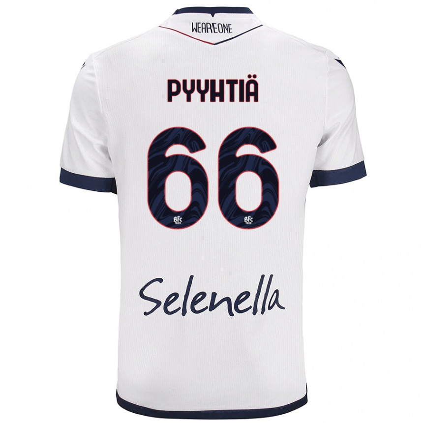 Kids Football Niklas Pyyhtiä #66 White Royal Blue Away Jersey 2024/25 T-Shirt Nz