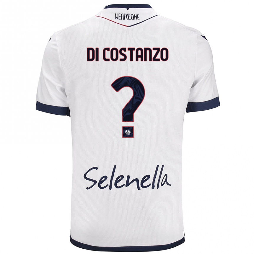 Kids Football Raffaele Maria Di Costanzo #0 White Royal Blue Away Jersey 2024/25 T-Shirt Nz