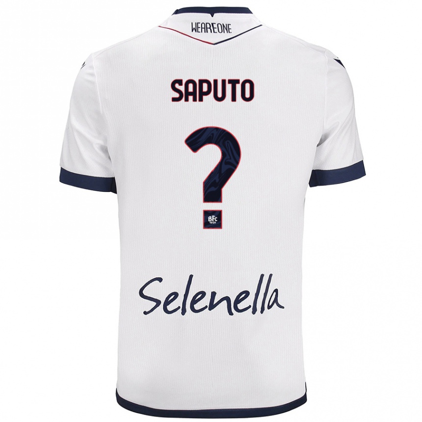 Kids Football Jesse Saputo #0 White Royal Blue Away Jersey 2024/25 T-Shirt Nz