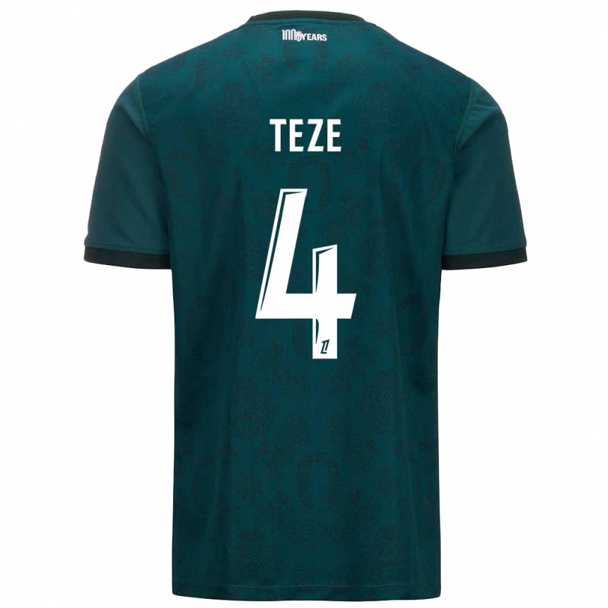 Kids Football Teze #4 Dark Green Away Jersey 2024/25 T-Shirt Nz