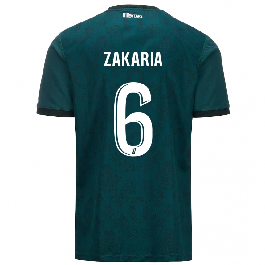 Kids Football Denis Zakaria #6 Dark Green Away Jersey 2024/25 T-Shirt Nz