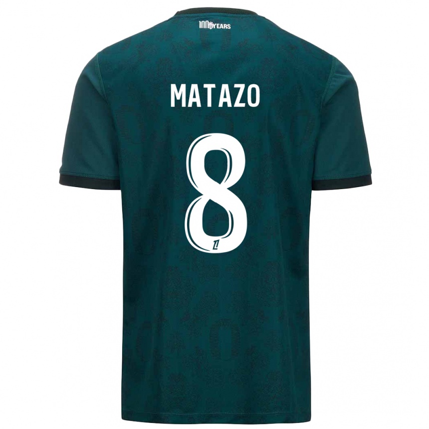 Kids Football Eliot Matazo #8 Dark Green Away Jersey 2024/25 T-Shirt Nz