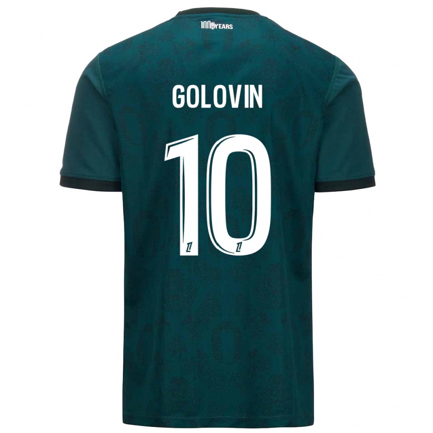 Kids Football Aleksandr Golovin #10 Dark Green Away Jersey 2024/25 T-Shirt Nz