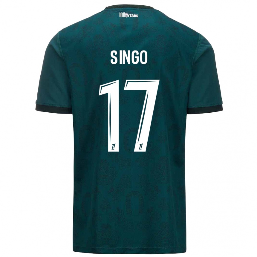 Kids Football Wilfried Singo #17 Dark Green Away Jersey 2024/25 T-Shirt Nz