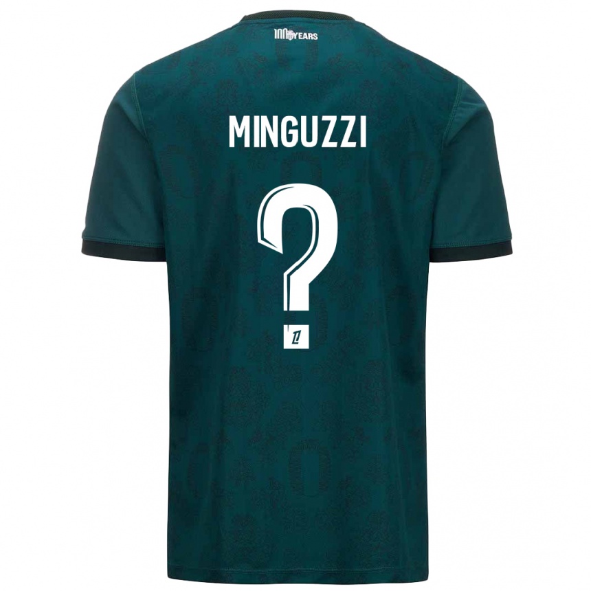 Kids Football Matteo Minguzzi #0 Dark Green Away Jersey 2024/25 T-Shirt Nz