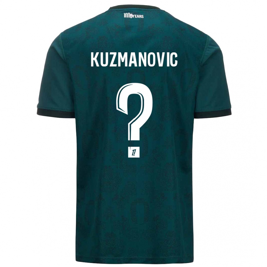 Kids Football Dejan Kuzmanovic #0 Dark Green Away Jersey 2024/25 T-Shirt Nz